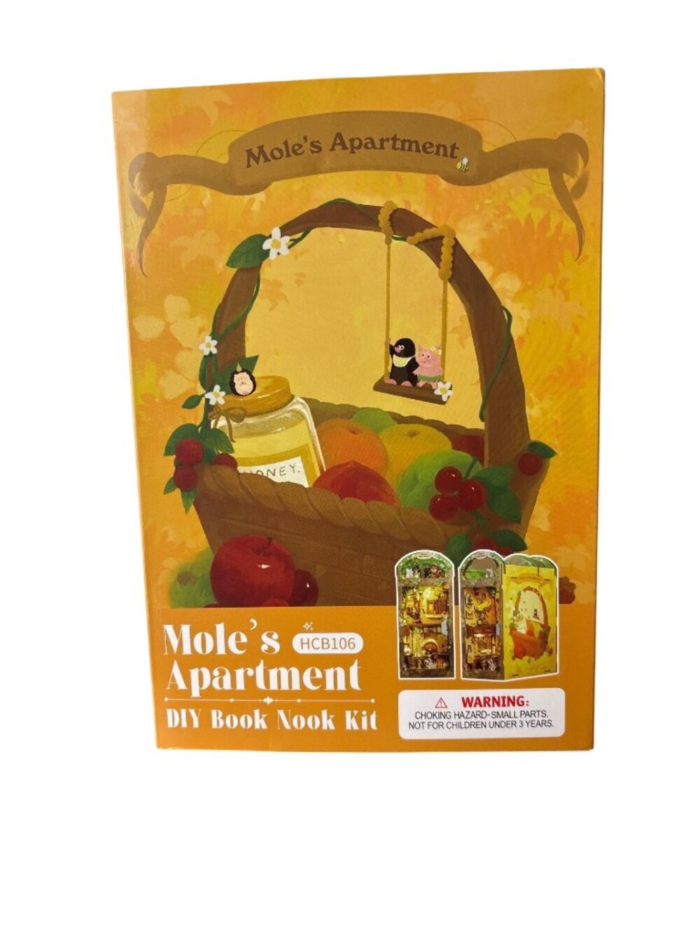 Moles Apartment DIY Book Nook Kit With LED Lights & Glue - HCB106
